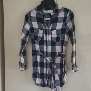 Japna Kids plaid girls button down long shirt/tuni